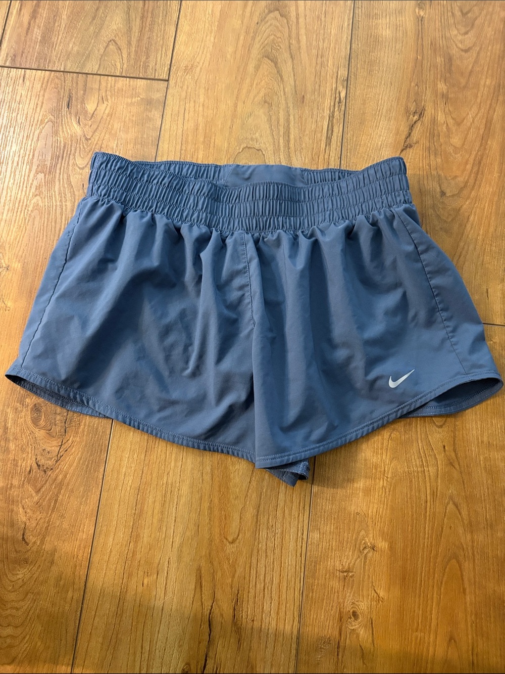 Nike Women's Slate Blue Athletic Shorts with Smocked Waist